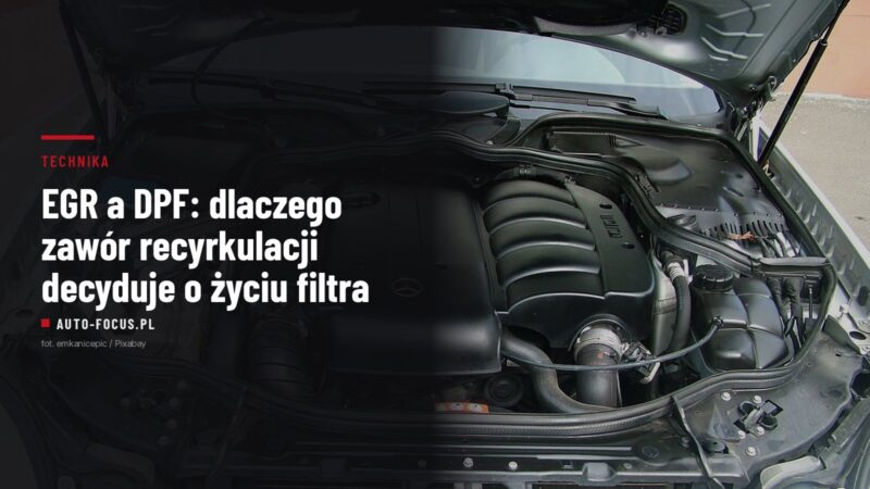 komora silnika samochodu z widocznym kolektorem dolotowym