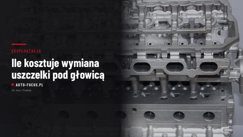 Aluminiowy odlew głowicy silnika sześciocylindrowego widziany od strony płaszczyzny styku z blokiem