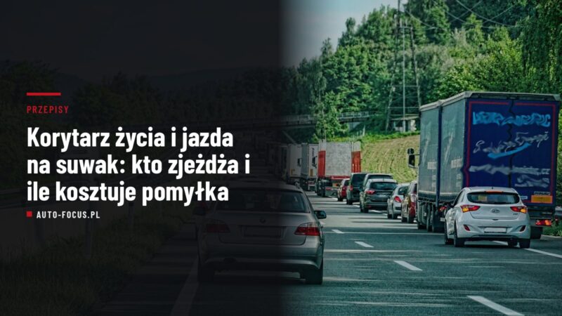 Korytarz życia utworzony przez kierowców w korku na autostradzie