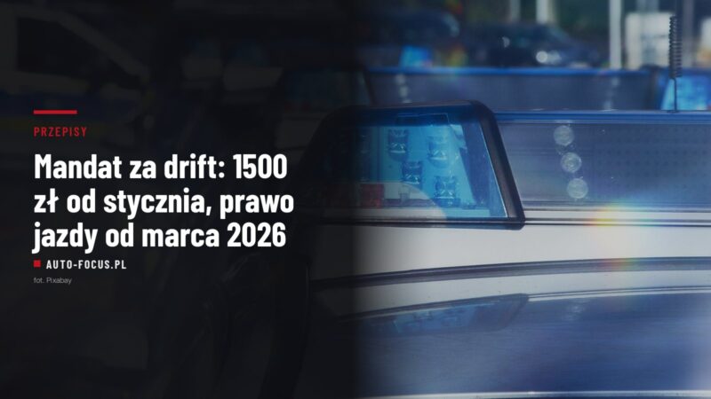 Radiowóz policji drogowej na ulicy podczas kontroli