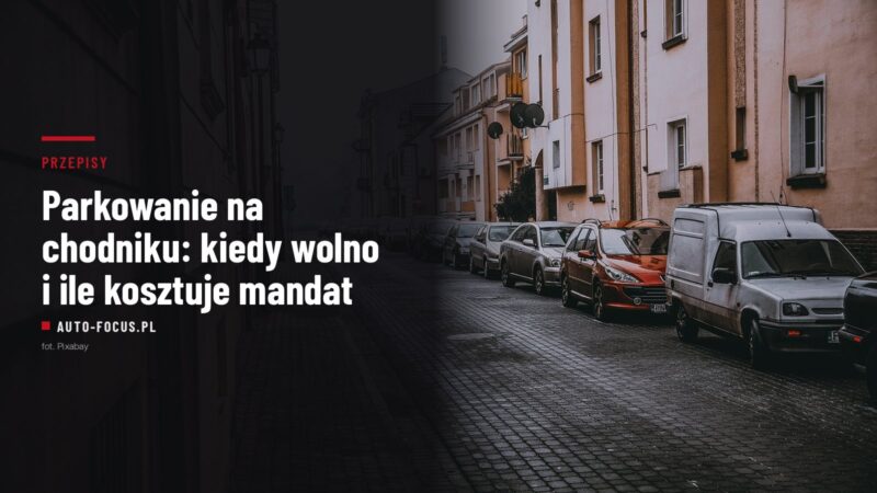 Samochody zaparkowane przy krawędzi jezdni obok chodnika w mieście